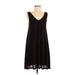Everly Casual Dress - A-Line V Neck Sleeveless: Black Dresses - Women's Size Small