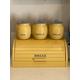 Yellow Tea Coffee Sugar with optional Biscuit / Cookie Jars and Bread Bin Box up to 4 Piece Kitchen Storage Container set