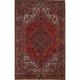 Vintage Red Geometric Heriz Persian Area Rug Hand-knotted Wool Carpet - 6'6" x 9'7"