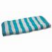 Pillow Perfect Outdoor Cabana Stripe Turquoise Wicker Loveseat Cushion