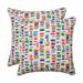 Pillow Perfect Outdoor / Indoor Color Tabs Primaries 18.5 Inch Throw Pillow (Set of 2) 18.5 X 18.5 X 5
