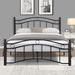 Modern & Comfortable Queen Size Metal Bed Frame with Headboard and Footboard, Strong Structure