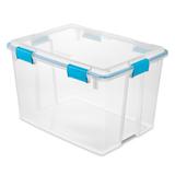 Sterilite 80-Qt Clear Plastic Stackable Storage Bin w/ Gasket Latch Lid, 8 Pack - 5.3