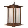 Arroyo Craftsman Himeji 1-Light Outdoor Hanging Lantern Glass in Black/Brown | 15.5 H x 7 W x 7 D in | Wayfair HIH-7M-AC