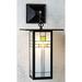Arroyo Craftsman Franklin 1-Light Outdoor Wall Lantern Glass in White/Black | 15.125 H x 9 W x 11.75 D in | Wayfair FB-9LSAWO-MB