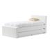 Baxton Twin Tufted Platform Bed Upholstered/Faux leather in White | 36.47 H x 42.71 W x 84.83 D in | Wayfair BBT6469-Twin-White