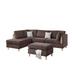 Brown Reclining Sectional - Latitude Run® 104" Wide Chenille Reversible Sofa & Chaise w/ Ottoman Chenille | 35 H x 104 W x 75 D in | Wayfair