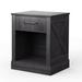 Gracie Oaks Laughter Modern Nightstand w/ Drawer & Storage Shelf, Brown Wood in Black | 24 H x 20 W x 16 D in | Wayfair