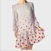 Anthropologie Dresses | Anthropologie Meadow Rue Polka Dot Dress W/Ruffle Minutiae 0 Nwot | Color: Gray/Orange | Size: 0