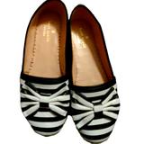 Kate Spade Shoes | Kate Spade Striped Espadrille With Bow | Color: Black/White | Size: 7.5