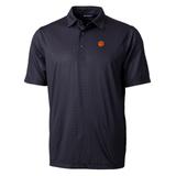 Men's Cutter & Buck Black Clemson Tigers Pike Double Dot Print Stretch Polo