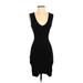 ASOS Casual Dress - Bodycon Plunge Sleeveless: Black Print Dresses - Women's Size 3