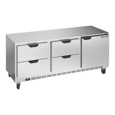 Beverage Air UCRD72A-4 72" Compact Undercounter Refrigerator with 1 Door and 4 Drawers - 21.5 Cu.