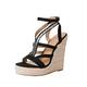 DGHM espadrille sandal platform wedding shoes dress sandals for women black sandals for women dressy white sandals for women(jia062309#02 Black, 5.5)