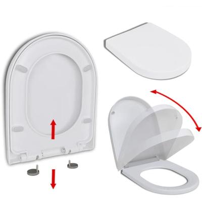 Toilettensitz mit Absenkautomatik und Quick-Release Weiß Eckig vidaXL - Weiß