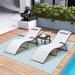 Outdoor Patio 3-piece Portable Folding Reclining Chaise Lounge Chairs and Table Set - 69.09" L x 24.61" W x 26" H