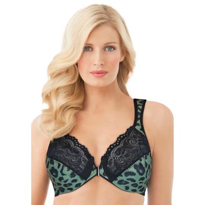 Plus Size Women's Wonderwire® Front-Close Underwire Bra 1245 by Glamorise in Leopard (Size 38 C)