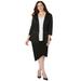 Plus Size Women's Curvy Collection Ponte Knit Peplum Blazer by Catherines in Black (Size 5X)