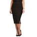 Plus Size Women's Curvy Collection Ponte Knit Pencil Skirt by Catherines in Black (Size 5X)