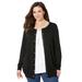 Plus Size Women's The Timeless Cardigan by Catherines in Black And White Dot (Size 2X)