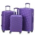 CMY Suitcase Set Hard Shell Suitcases Lightweight 3 Digit Combination Lock 4 Dual Spinner Wheels 3 Pcs suitcases & Travel Bags Luggage Sets Luggage with Telescopic Handle (Purple, 3 Piece Set)