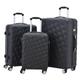 CMY Suitcase Set Hard Shell Suitcases Lightweight 3 Digit Combination Lock 4 Dual Spinner Wheels 3 Pcs suitcases & Travel Bags Luggage Sets Luggage with Telescopic Handle (Black, 3 Piece Set)