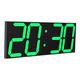 CHKOSDA Digital Wall Clock, Large Wall Clock with 6" Number, Led Wall Clock with Countdown Timer, Calendar, Thermometer, 12/24H, Adjustable Brightness, Wall Mount/On Desktop, Corded Power(Green)