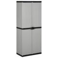 vidaXL Garden Storage Cabinet with 3 Shelves Grey&Black 68x40x168 cm