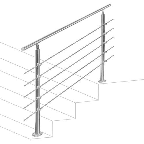 Treppengeländer 120cm 5 Querstreben Edelstahl Geländer und Handläufe Balkongeländer Aufmontage