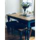 Narrow Farmhouse Dining Table Set with Benches - Farmhouse Kitchen table - Custome Size Available