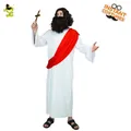 Costume de Cosplay de jésus pour hommes adultes Robe longue blanche d'halloween Costume de fête