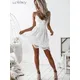 robe femme ete sexys nuit club profond col en V dos nue dentelle robe courte femmes bandage robe