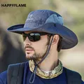Chapeaux de soleil réglables pliables pour hommes casquette de pêche en maille respirante chapeau