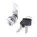 Drawer Mailbox Locking 18mm Dia Thread Cylinder Cam Locks w Key - Silver Tone