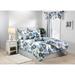 Sabrina blue marigolds on gray background duvet mini set