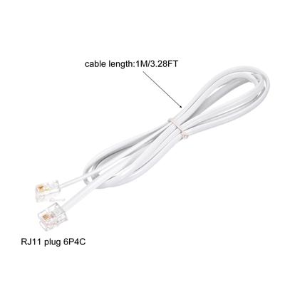 Phone Extension Cord Telephone Cable Phone Line Cord RJ11 6P4C Plugs