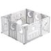 Neche Activity Centre Safety Gate Baby Playpen Plastic in Gray/White | 24 H x 60 W x 60 D in | Wayfair US-14PlayP-GY
