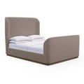 Tandem Arbor Barrow Shelter Upholstered Bed w/ Footboard Linen | 59 H x 80 W x 95 D in | Wayfair 114-10-CAL-15-ST-KL-PU-WE