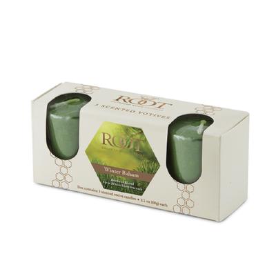 Winter Balsam Scented Votive Candle, Set 3 by Brylane Home in Green