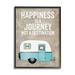 Stupell Industries Happiness Is A Journey Inspirational Adventure Quote - Print Wood in Brown | 14 H x 11 W x 1.5 D in | Wayfair am-493_fr_11x14