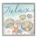 Stupell Industries Relax Text Seaside Clams Beach Shore Theme Oversized White Framed Giclee Texturized Art By Katie Doucette in Brown | Wayfair