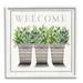 Stupell Industries Welcome Sign Cottage Theme Potted Plants Botanicals by Elizabeth Tyndall - Graphic Art in Green | 17 H x 17 W x 1.5 D in | Wayfair