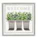 Stupell Industries Welcome Sign Cottage Theme Potted Plants Botanicals by Elizabeth Tyndall - Graphic Art in Brown | 12 H x 12 W x 0.5 D in | Wayfair