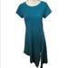 Anthropologie Dresses | Anthropologie Holding Horses Teal Shirt Sleeve Asymmetrical Hem W/Side Slit Xs. | Color: Blue/Green | Size: Xs