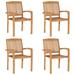 Red Barrel Studio® Solid Teak Wood Garden Chairs w/ Cushions Seating Wood in Brown | 35.43 H x 23.62 W x 22.64 D in | Outdoor Furniture | Wayfair