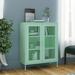 Inbox Zero Storage Cabinet Sideboard Filing Cabinet w/ Shelves for Hallway Steel Stainless Steel in Green/Blue | 40 H x 31.5 W x 13.8 D in | Wayfair