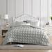 Gracie Oaks Lamese Seersucker 3 Piece Comforter Set Polyester/Polyfill/Microfiber in Gray | Queen Comforter + 2 Standard Shams | Wayfair