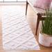 Pink/White 108 x 24 x 0.24 in Indoor Area Rug - Foundry Select Belniak Geometric Power Loom Area Rug in Pink/Ivory Polyester/Cotton | Wayfair