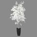 Freeport Park® 6 Foot Designer White Ficus Tree In Metal Pot Plastic/Metal in Black | 72 H x 30 W x 30 D in | Wayfair