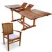 Loon Peak® Catrece Rectangular 6 - Person 72" Long Teak Outdoor Dining Set w/ Cushions Wood/Teak in Brown/White | 72 W x 36 D in | Wayfair
